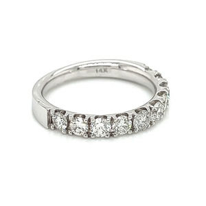 14K White Gold Band with 10 Diamonds